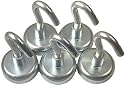 5 Neodymium Hook Magnets - Each Holds up to 25 Pounds