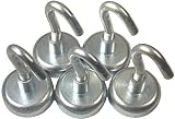 5 Neodymium Hook Magnets - Each Holds up to 25 Pounds