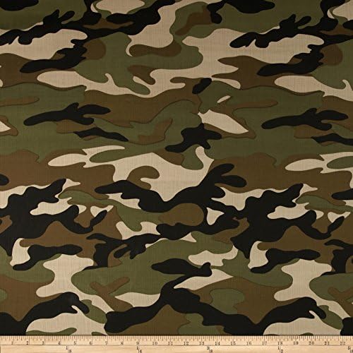 Camo Stretch Denim Twill Tan/Army Fabric