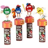 M&M'S VALENTINES DAY CHOCOLATE CANDY SPORTS STICKER STAMP COLLECTIBLES RED BASEBALL PLAYER .53 oz