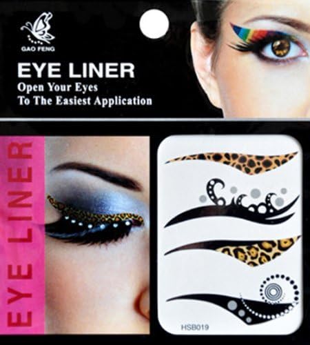 BeautyLady Ladies Girls Eyes Lips Nails Charming Decor Temporary Eye Eyeliner Transfer Eyeshadow Makeup Beauty Stylish Tattoo Decals Stickers - Fancy Leopard Style
