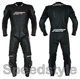 RST Shadow 1 Piece Leather Race Suit Black Size 48