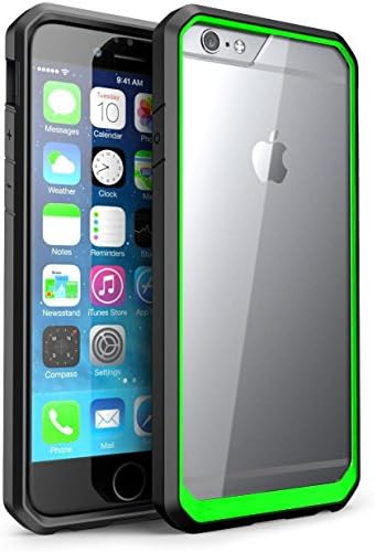 iPhone 6s Case, ALPHABETT [TPU Hybrid Bumper] Clear Scratch Resistant Drop Protective SUPER THIN Case for Apple iPhone 6 &amp; 6s (Green/Black/Frost)