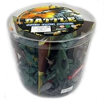 Action Figures Army Men Soldier Bucket Playset with Tanks, Planes, Flags & More!
