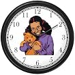 Girl Hugging Teddy Bear Animal Wall Clock by WatchBuddy Timepieces (Hunter Green Frame)