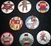 Set of 8 Sock Monkey Pinback Buttons Pins