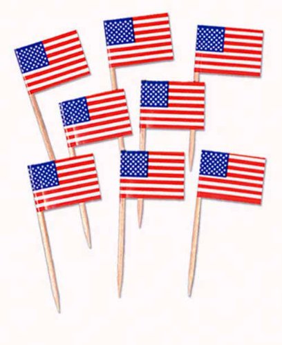 USA Flag Sandwich Flags - Pack of 30
