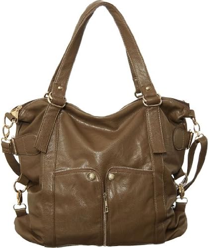 Taupe Large ''Waverly'' Cross-body Convertible Tote