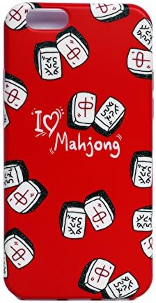 iPhone 6 6s Case Red Mahjong Pattern, Retro Shaw Soft Slim TPU Protective Case- Unique Frosted Cover for iPhone 6/6s (4.7 inch)