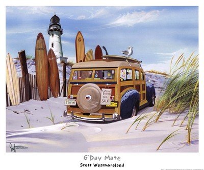 G'day Mate HIGH QUALITY CANVAS Print With Light Added BRUSHSTROKES Scott Westmoreland 17x14