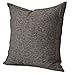Jepeak Burlap Linen Charcoal Grey Pillow Cover Cushion Case, 24x24 Inch Farmhouse Modern Decorative Solid Square Throw Pillow Cover for Sofa Couch Livingroom Home Decoration