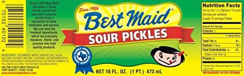 Best Maid Sour Pickles 16 Oz Jar (Pack of 2)