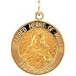 14K Yellow Gold Sacred Heart of Mary Medal - 22.00mm