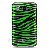 Green with Black Zebra Strips Snap on Hard Skin Shell Protector Cover Case  ....