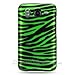 Green with Black Zebra Strips Snap on Hard Skin Shell Protector Cover Case for HTC Inspire 4G Android Phone (AT&T)