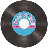 Rock & Roll Record Coasters Party Accessory (1 count) (8/Pkg)
