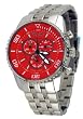 Corvette #CR215-4 Men's Stainless Steel Swiss Chronograph Red Dial Watch