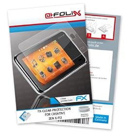 atFoliX FX-Clear Invisible screen protector for Creative ZEN X-Fi2 - Ultra clear screen protection! Highest Quality - Made in Germany!