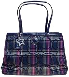 Coach Signature Stripe Tartan Framed Carryall Bag F20011 (SV/Multicolor)