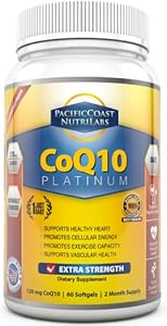 PacificCoast NutriLabs 100mg Coq10, Pure Coenzyme Ubiquinone, High Absorption, Free Ebook, 120 Count