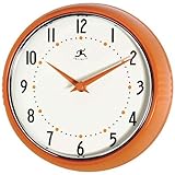 UPC 731742000941 product image for Infinity Instruments Orange Retro 9.5-Inch Metal Wall Clock | upcitemdb.com