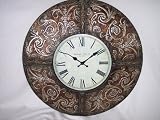 24 Tuscan Old World Scroll Design Metal Decorative Wall Clock