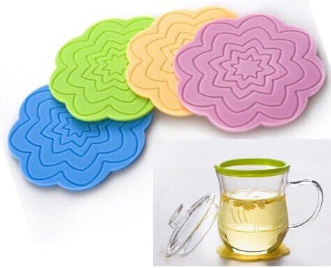 Coek Modern Home Decor Silicone Heat Resistant Coasters Cup Insulation Mat Pack Of 4