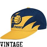 Mitchell & Ness Indiana Pacers Navy Blue-Gold NBA Sharktooth Snapback Adjustable Hat