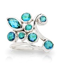Sajen Sterling Silver Caribbean Quartz Bypass Ring