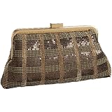 Whiting & Davis Framed Plaid Mesh Clutch