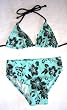 Girls 4-6X 2-piece Swimwear Triangle Top Bikini Aqua/Black