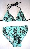 Girls 4-6X 2-piece Swimwear Triangle Top Bikini Aqua/Black