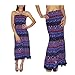 Womens Thai Boho Flowing Gathered / Smocked Bodice Crinkle Halter Summer Dress / Skirt - Multicolor (Size: one size)
