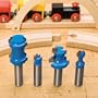 Train Track Router Bits, Set of 4
