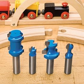 Train Track Router Bits, Set of 4