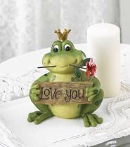 LOVE YOU FROG PRINCE FIGURINE VALENTINES DAY GIFT DECOR
