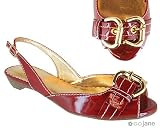 DOUBLE BUCKLE SLINGBACK KITTEN HEEL