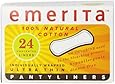 Emerita Natural Cotton Ultra Thin Pantiliners, Individually Wrapped, 24 Count