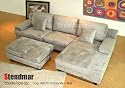 3PC MODERN EURO DESIGN GREY MICROFIBER SECTIONAL SOFA S505M
