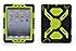 Pepkoo Ipad Mini 1& 2 Case Plastic Kid Proof Extreme Duty Dual Protective Back Cover with Kickstand and Sticker for Ipad Mini 1&2 - Rainproof Sandproof Dust-proof Shockproof (Black/green)