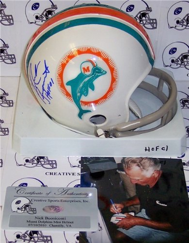 Nick Buoniconti Autographed/Hand Signed Dolphins 2-Bar Mini Helmet