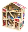 VDP - Maison de Poup�es en Bois + 26 Meubles + 4 Poup�es