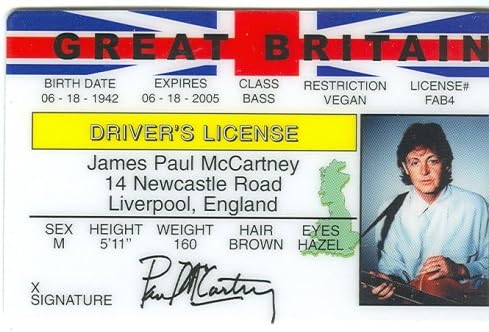 Paul Mccartney Beatles Collectors Card