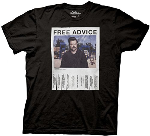Parks and Rec Ron Swanson Free Advice Men's Black T-shirt