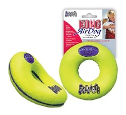 KONG Air Dog Squeaker Donut Dog Toy, Small, Yellow