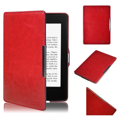 Accessoires appareils photo numériques Swees® Étui en cuir Amazon pour Kindle Paperwhite (est compatible avec Nouveau Kindle Paperwhite  &  ancienne génération) , fermeture magnétique avec mise en veille automatique , protection écran inclus - Rouge LIMITED DISCOUNT TODAY