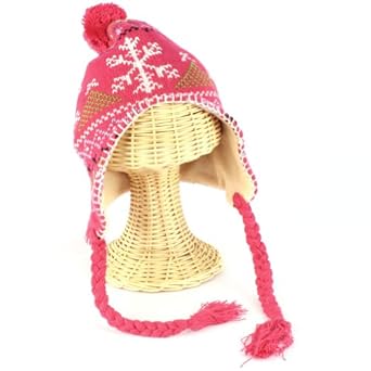 Winter Ski Baby 0-1 Knit Trapper Beanie Lined Hat Pink