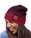 NYfashion101 Exclusive Two Tone Cuff & Slouch Winter Warm Beanie Hat - 2 Tone Burgundy