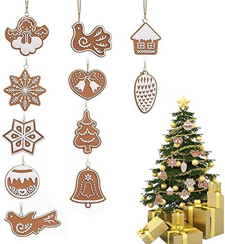 BiliLife 11 Pcs Cartoon Animal Snowflake Hanging Christmas Tree Ornament Polymer Clay Christmas Decorations