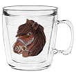 Horse (Brown) 12 oz Insulated Coffee Mug, Clear
